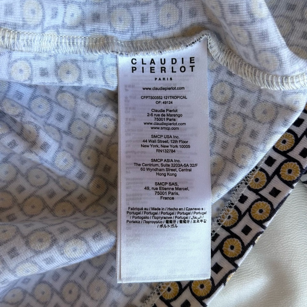 Claudie Pierlot Women's Geometric Pant Suit Yellow Multicolor Size 2 - Picture 7 of 10